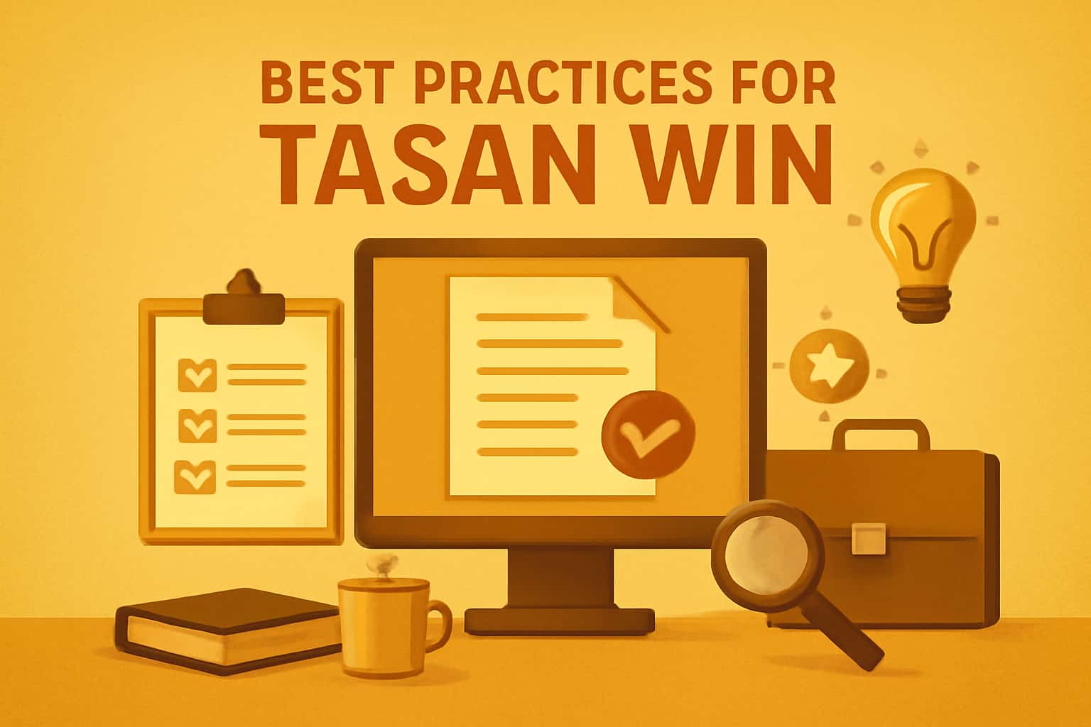 A neutral scene depicting best practices for Tasan Win with clear text.