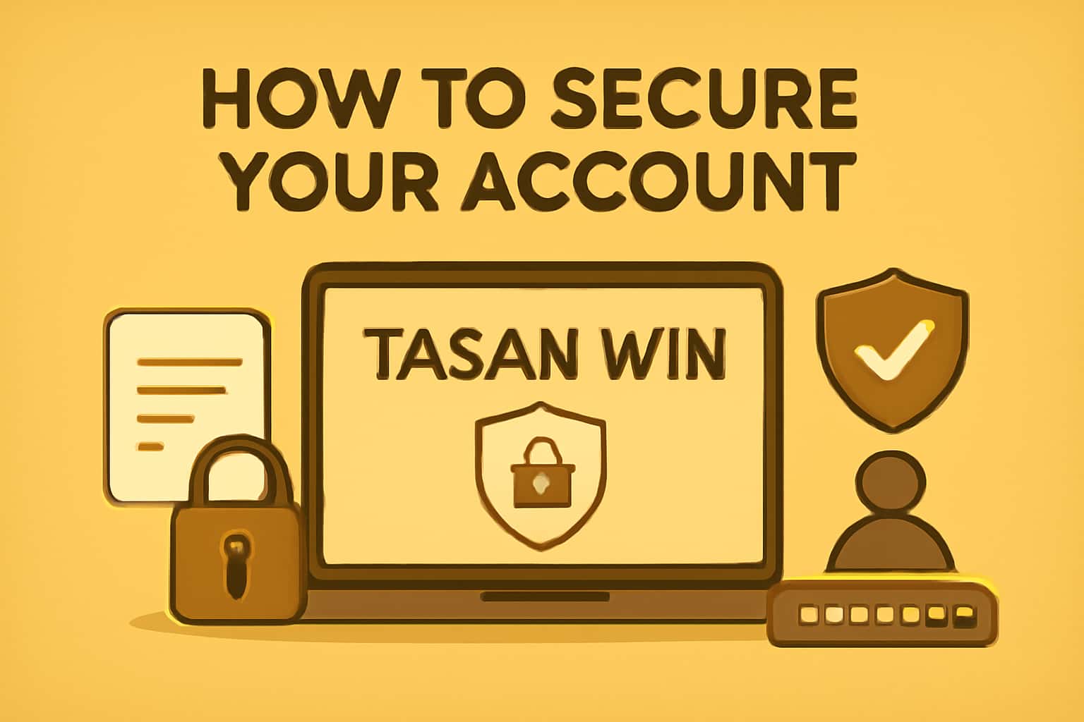 An informative visual representation regarding the steps to secure a Tasan Win account.