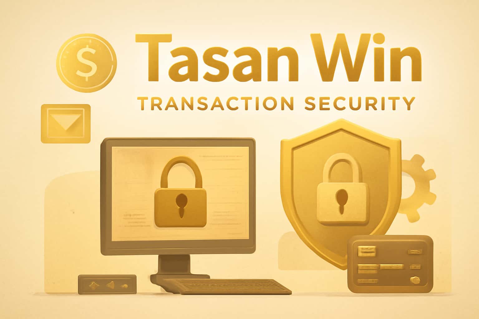 An informational depiction of Tasan Win Transaction Security highlighting encryption and user safety.