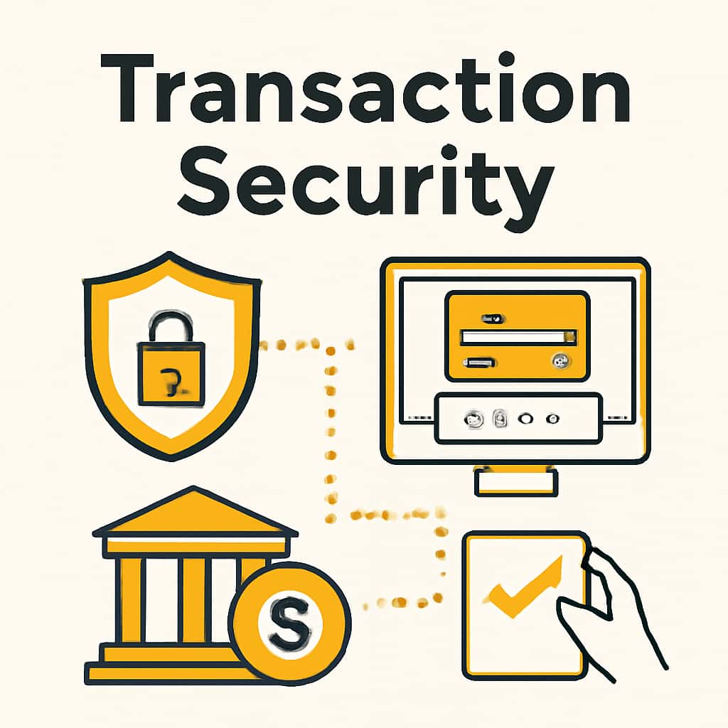 A diagram illustrating key aspects of Tasan Win Transaction Security.